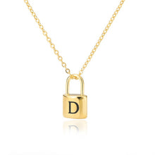Load image into Gallery viewer, Initial Padlock Necklace D / 45cm
