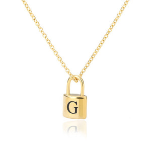 Initial Padlock Necklace G / 45cm
