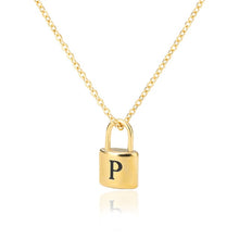 Load image into Gallery viewer, Initial Padlock Necklace P / 45cm
