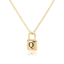 Load image into Gallery viewer, Initial Padlock Necklace Q / 45cm
