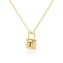 Load image into Gallery viewer, Initial Padlock Necklace T / 45cm
