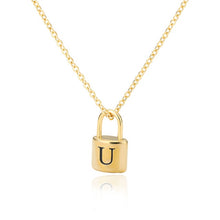 Load image into Gallery viewer, Initial Padlock Necklace U / 45cm
