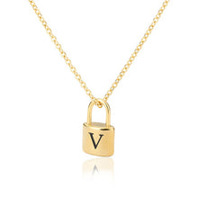 Load image into Gallery viewer, Initial Padlock Necklace V / 45cm
