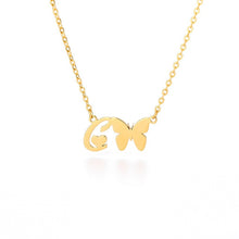 Load image into Gallery viewer, Initial Butterfly Necklace C / 45cm
