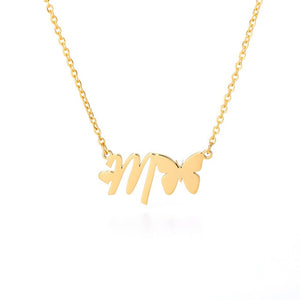 Initial Butterfly Necklace M / 45cm