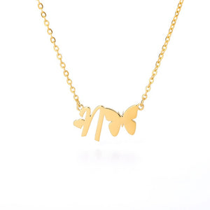 Initial Butterfly Necklace N / 45cm