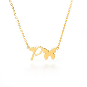 Initial Butterfly Necklace P / 45cm