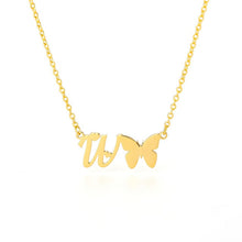 Load image into Gallery viewer, Initial Butterfly Necklace W / 45cm
