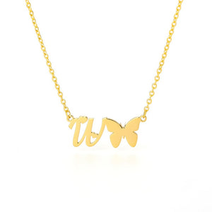 Initial Butterfly Necklace W / 45cm