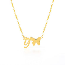 Load image into Gallery viewer, Initial Butterfly Necklace Y / 45cm
