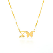 Load image into Gallery viewer, Initial Butterfly Necklace Z / 45cm
