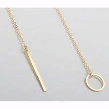 Load image into Gallery viewer, Circle Bar Lariat Necklace Gold / 60cm
