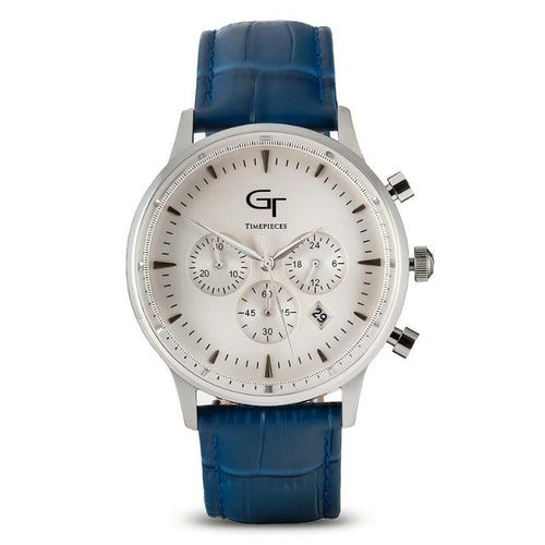 Watch - Silver White Chronograph Blue